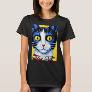 Meow Meow Cute Cat Kattunge Kitten i Kat Stil T Shirt