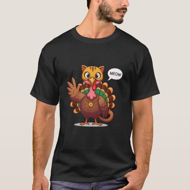 Meow Meow I är en kattThanksgiving Turkiet T Shirt (Framsida)