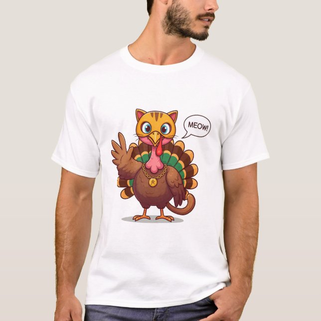 Meow Meow I är en kattThanksgiving Turkiet T Shirt (Framsida)