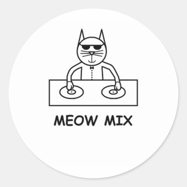 Meow Mix Sticker Runt Klistermärke (Framsida)