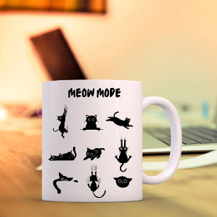 "Meow Mode" (Meow Mode), roligt katt Mugg