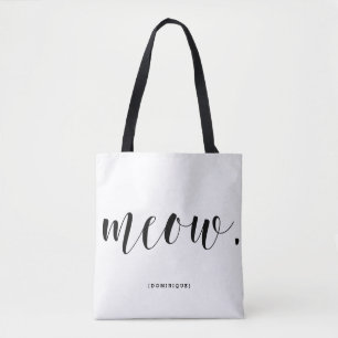 Meow Modern Calligraphy Personlig Polka dots Tygkasse