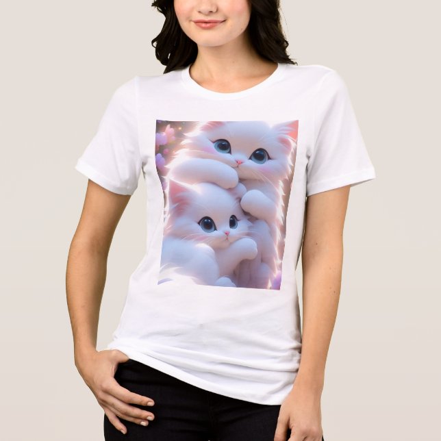 "Meow Mood Activated _ Aesthetic Kitty Design Tee" T Shirt (Framsida)