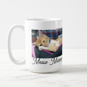 Meow Morgon, foto, text, text bakifrån, utbytbar Kaffemugg