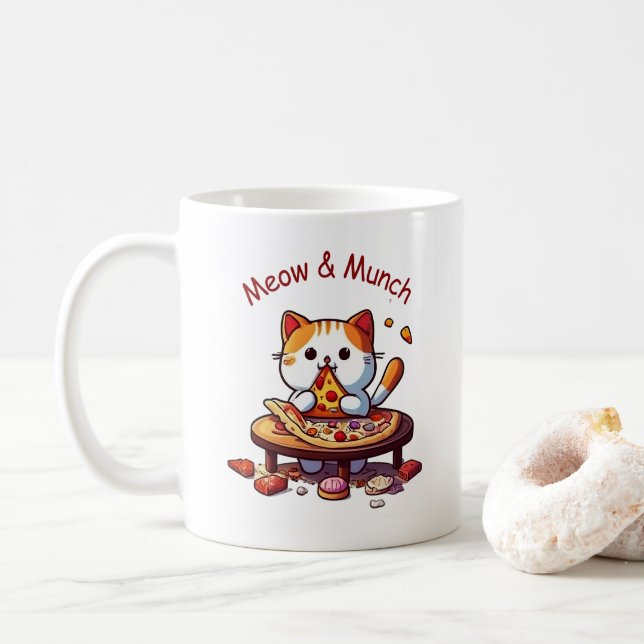 Meow & Munch Pizza Cat Mug Kaffemugg (Med munk)