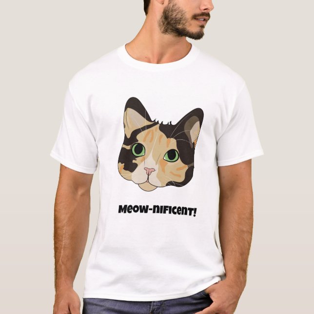 Meow-nificent! Funny Cat T Shirt (Framsida)