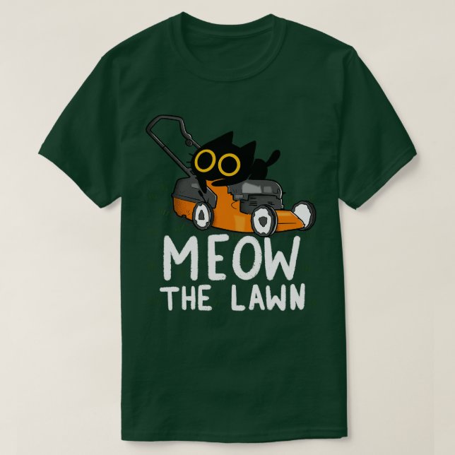 Meow på Gräsmatta T Shirt (Design framsida)