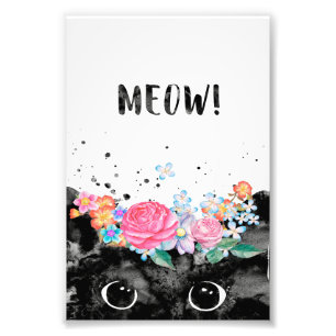 Meow Peeking Cat, Kitten Cat Lover Gift Idea Fototryck