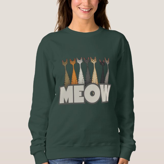 Meow Peeking Cats - Funny Cat Lover Humor Graphic T Shirt (Framsida)