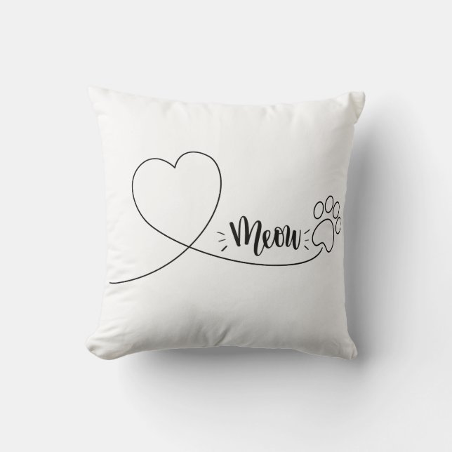 Meow , pillow for cat owners kudde (Framsida)