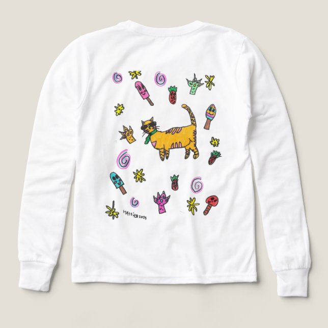 Meow Popsicle Stand T Shirt (Design baksida)