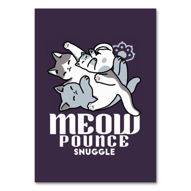 Meow Poung Snuckning - Cute Sleeping Cats Bordsnummer (Framsidan)