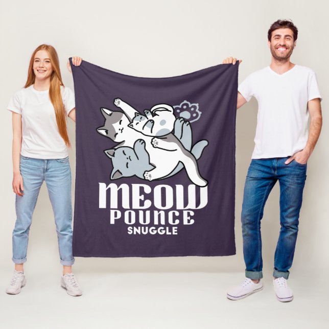 Meow Poung Snuckning - Cute Sleeping Cats Fleecefilt (På plats)