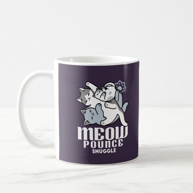 Meow Poung Snuckning - Cute Sleeping Cats Kaffemugg (Vänster)