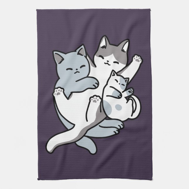 Meow Poung Snuckning - Cute Sleeping Cats Kökshandduk (Vertikal)