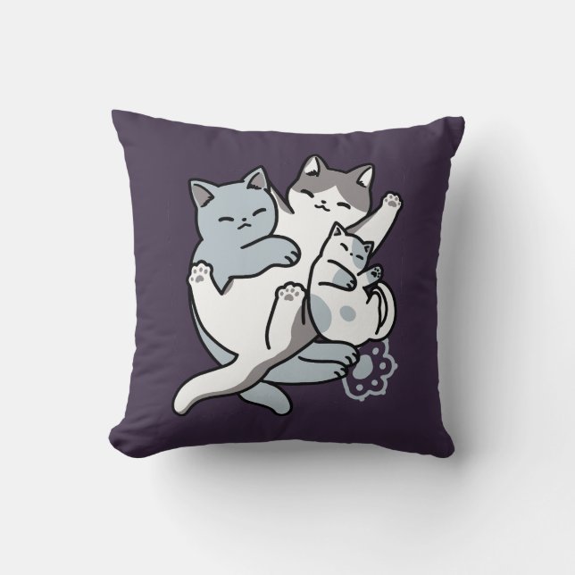 Meow Poung Snuckning - Cute Sleeping Cats Kudde (Framsida)