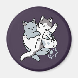 Meow Poung Snuckning - Cute Sleeping Cats Magnet