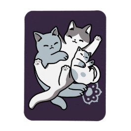 Meow Poung Snuckning - Cute Sleeping Cats Magnet