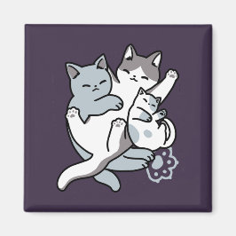 Meow Poung Snuckning - Cute Sleeping Cats Magnet
