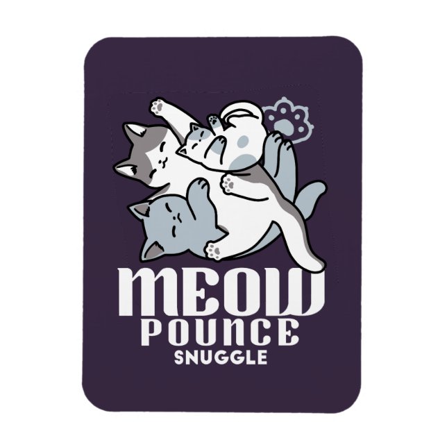 Meow Poung Snuckning - Cute Sleeping Cats Magnet (Vertikal)
