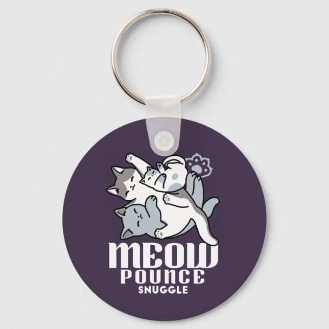 Meow Poung Snuckning - Cute Sleeping Cats Nyckelring (Framsida)