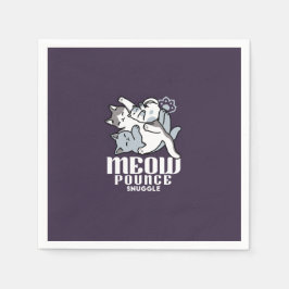 Meow Poung Snuckning - Cute Sleeping Cats Pappersservett