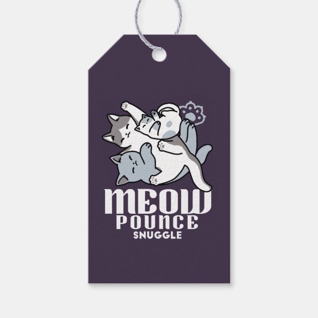 Meow Poung Snuckning - Cute Sleeping Cats Presentetikett (Framsidan)