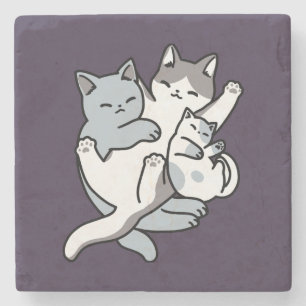 Meow Poung Snuckning - Cute Sleeping Cats Stenunderlägg