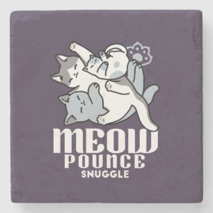 Meow Poung Snuckning - Cute Sleeping Cats Stenunderlägg
