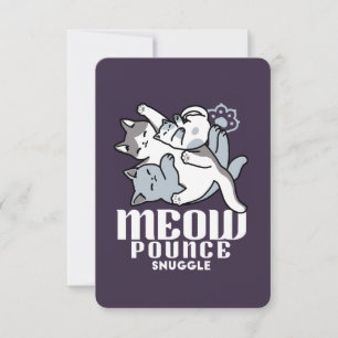 Meow Poung Snuckning - Cute Sleeping Cats Tack Kort