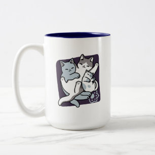 Meow Poung Snuckning - Cute Sleeping Cats Två-Tonad Mugg