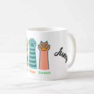 Meow Purr Scratch - Cute Funny Cat Tass Mugg