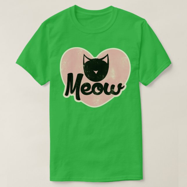 Meow retro cat t shirt (Design framsida)