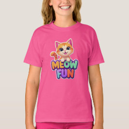 Meow Roligt - Sött Leende Katt T-Shirt