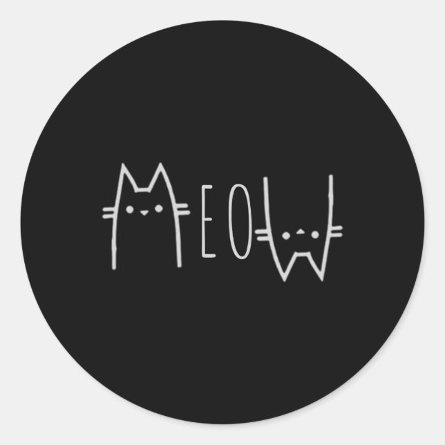 Meow Runt Klistermärke (Framsida)