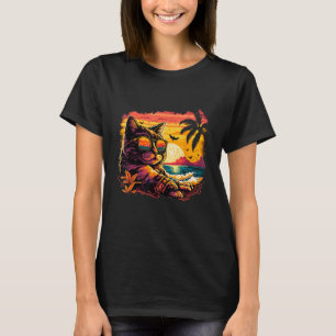 Meow-some Beach Bum Coola Cat in Sunglass on the T Shirt