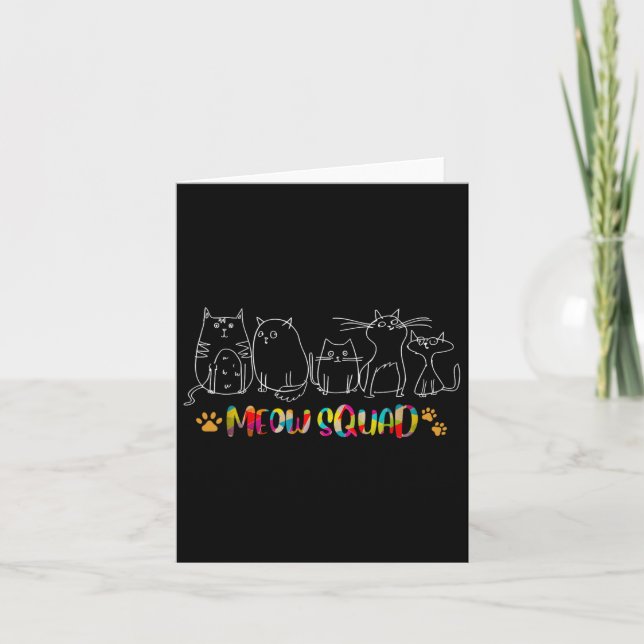 Meow Squad Halloween Cat Costume Kort (Framsida)
