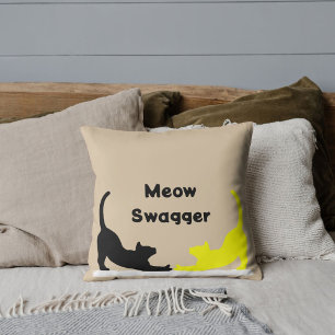 Meow Swagger Animal Pet Cat Elegant Cute Funny Tas Kudde