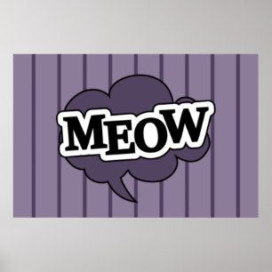 Meow tal bubbla i lila poster