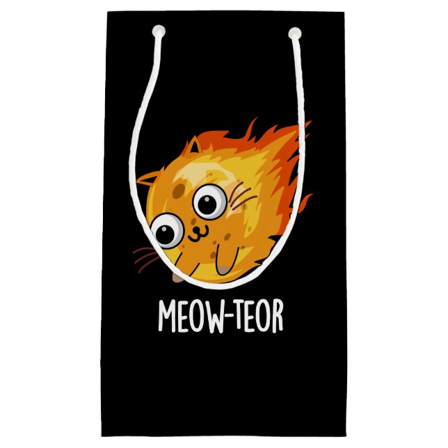 Meow-teor Funny Meteor Pun Mörk BG (Framsidan)