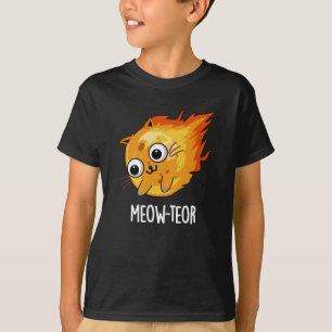 Meow-teor Funny Meteor Pun Mörk BG T Shirt