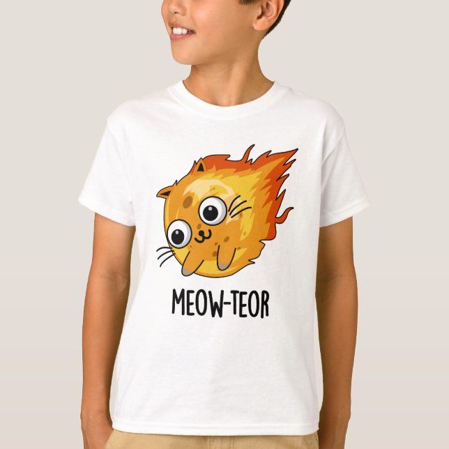 Meow-teor Funny Meteor Pun T Shirt (Framsida)