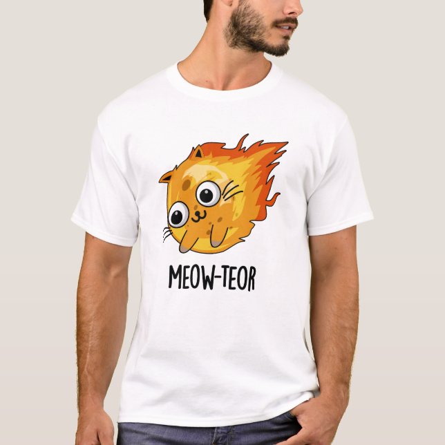Meow-teor Funny Meteor Pun T Shirt (Framsida)