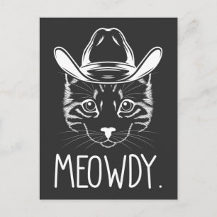 Meow Texas Cat Meme CowboyHowdy Westernare Land Vykort