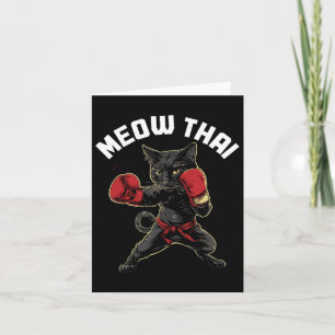 Meow Thai Funny Muay Thai Boxing Cat Martial Arts Kort