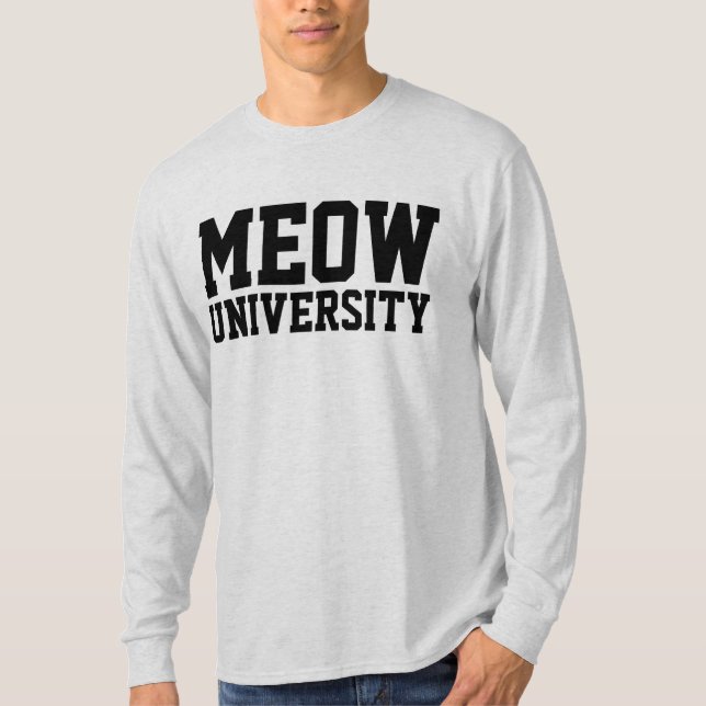 MEOW UNIVERSITET kattskjortor T Shirt (Framsida)