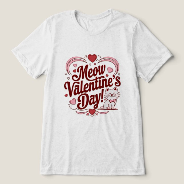 Meow Valentine T Shirt (Design Framsida)