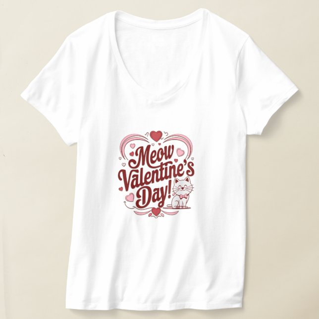 Meow Valentine T Shirt (Laydown)
