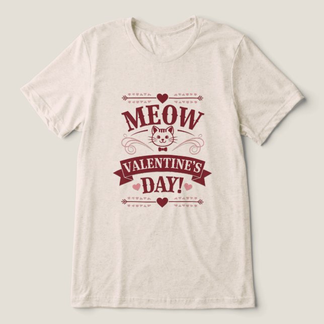 Meow Valentine T Shirt (Design Framsida)