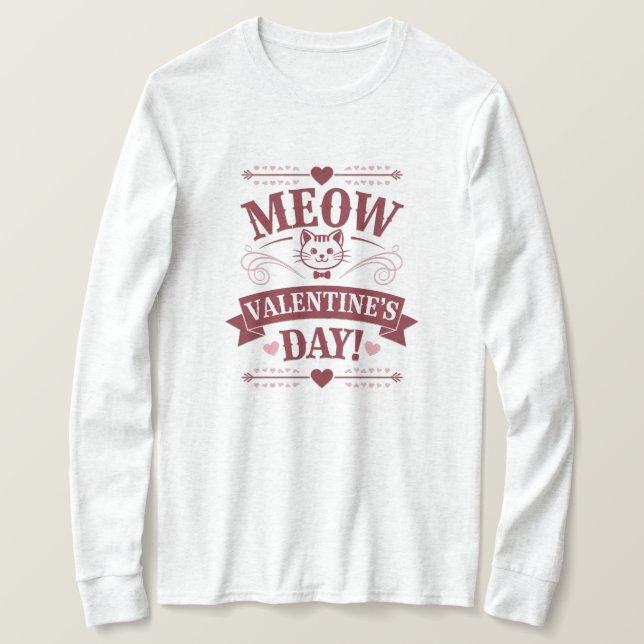 Meow Valentine T Shirt (Design framsida)